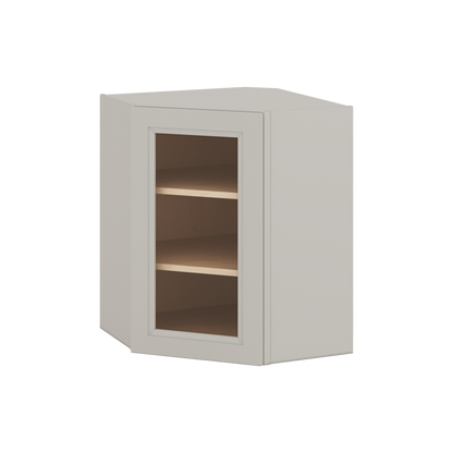 Diagonal Corner 27LGDS Laguna Gray Double Shaker Glass Ready Wall Cabinet 24" Wide by 30", 36" & 42" Tall