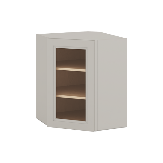 Diagonal Corner 27LGDS Laguna Gray Double Shaker Glass Ready Wall Cabinet 24" Wide by 30", 36" & 42" Tall