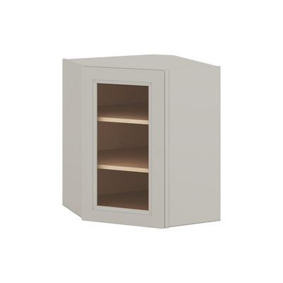 Diagonal Corner 27LGDS Laguna Gray Double Shaker Glass Ready Wall Cabinet 24" Wide by 30", 36" & 42" Tall
