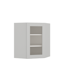 24" Width | 30", 36", and 42" Height | Wall Corner Glass Ready Door Matching Interior | RTA Unassembled | Premium White Full Overlay
