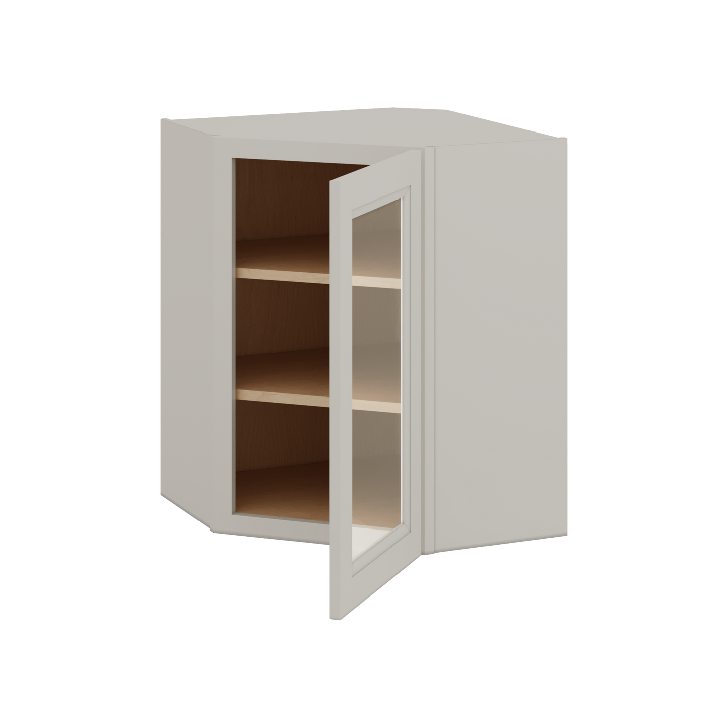 Diagonal Corner 27LGDS Laguna Gray Double Shaker Glass Ready Wall Cabinet 24" Wide by 30", 36" & 42" Tall