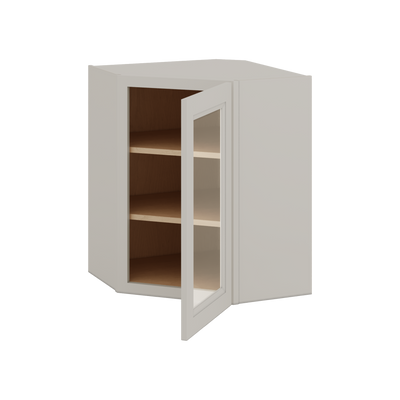 Diagonal Corner 27LGDS Laguna Gray Double Shaker Glass Ready Wall Cabinet 24" Wide by 30", 36" & 42" Tall