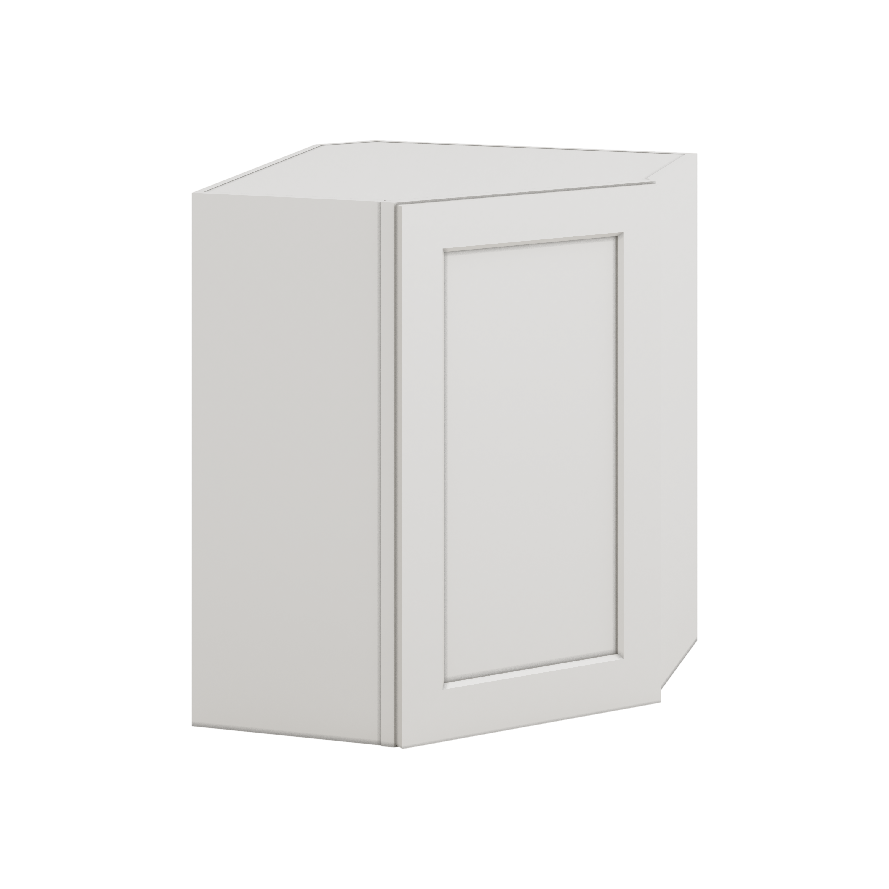 Diagonal Corner ICE White Shaker 1-1/4" Overlay Wall Cabinet 24" Wide by 30", 36" & 42" Tall CWS/CWB