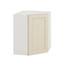 Diagonal Corner Manhattan Cream Shaker 1-1/4" Overlay Wall Cabinet 24" Wide by 30", 36" & 42" Tall