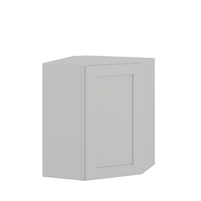 24" Width | 30", 36", and 42" Height | Wall Diagonal Corner Cabinet | RTA Unassembled |  Premium White Full Overlay