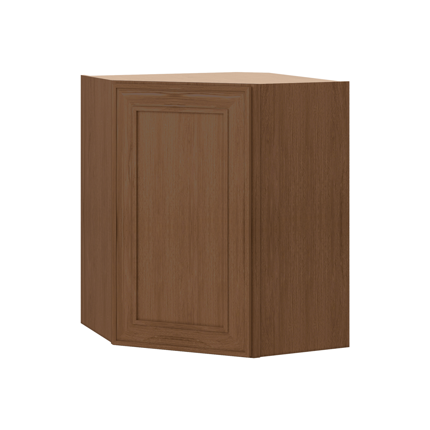 Diagonal Corner 24" Wide by 30", 36" & 42" Tall Elegant Craftsman Mocha Shaker 1-1/4" Overlay Wall Cabinet