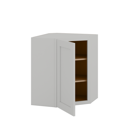 24" Width | 30", 36", and 42" Height | Wall Diagonal Corner Cabinet | RTA Unassembled |  Premium White Full Overlay