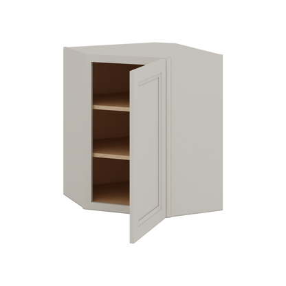 Diagonal Corner 27LGDS Laguna Gray Double Shaker Wall Cabinet 24" Wide by 30", 36" & 42" Tall