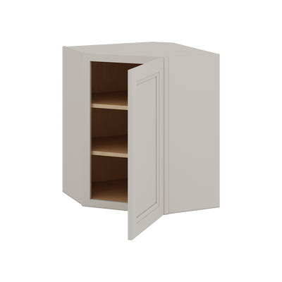 Diagonal Corner 27LGDS Laguna Gray Double Shaker Wall Cabinet 24" Wide by 30", 36" & 42" Tall