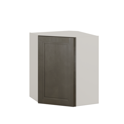 Diagonal Corner Huntington Cinder Double Shaker Wall Cabinet 24" Wide by 30", 36" & 42" Tall