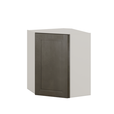 Diagonal Corner Huntington Cinder Double Shaker Wall Cabinet 24" Wide by 30", 36" & 42" Tall