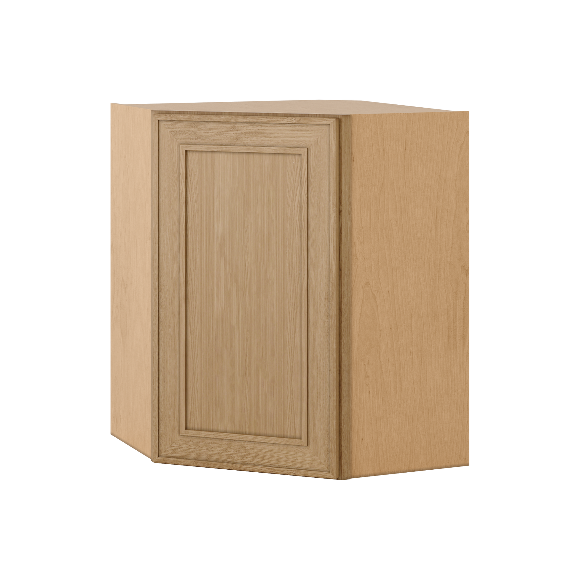 Natural oak elegant craftsman shaker diagonal corner wall 24"–42" rta kitchen cabinet