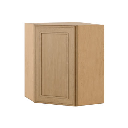 Natural oak elegant craftsman shaker diagonal corner wall 24"–42" rta kitchen cabinet