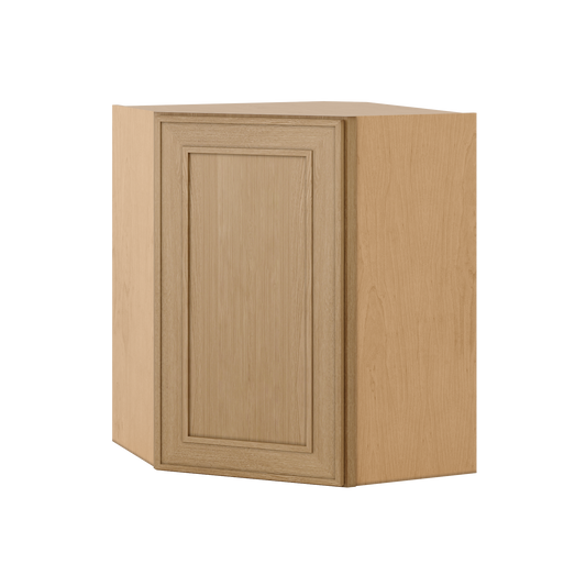 Natural oak elegant craftsman shaker diagonal corner wall 24"–42" rta kitchen cabinet