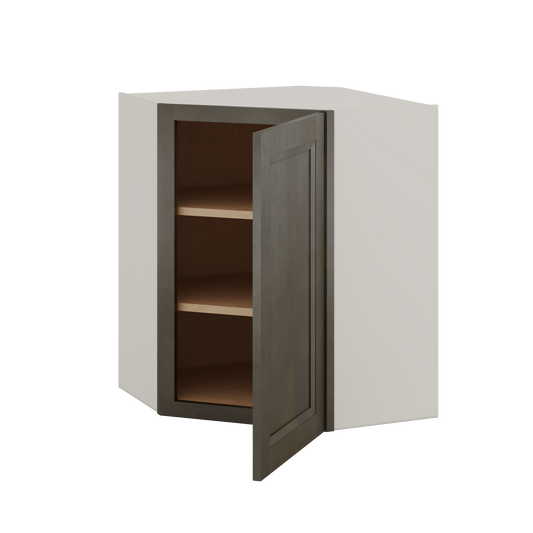Diagonal Corner Huntington Cinder Double Shaker Wall Cabinet 24" Wide by 30", 36" & 42" Tall