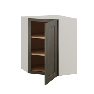 Diagonal Corner Huntington Cinder Double Shaker Wall Cabinet 24" Wide by 30", 36" & 42" Tall