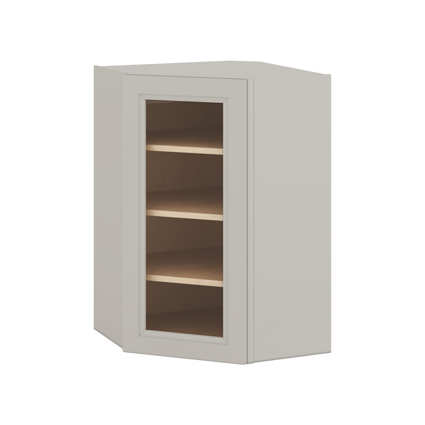 Diagonal Corner 27LGDS Laguna Gray Double Shaker Glass Ready Wall Cabinet 24" Wide by 30", 36" & 42" Tall