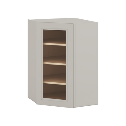 Diagonal Corner 27LGDS Laguna Gray Double Shaker Glass Ready Wall Cabinet 24" Wide by 30", 36" & 42" Tall