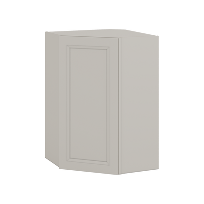 Diagonal Corner 27LGDS Laguna Gray Double Shaker Wall Cabinet 24" Wide by 30", 36" & 42" Tall