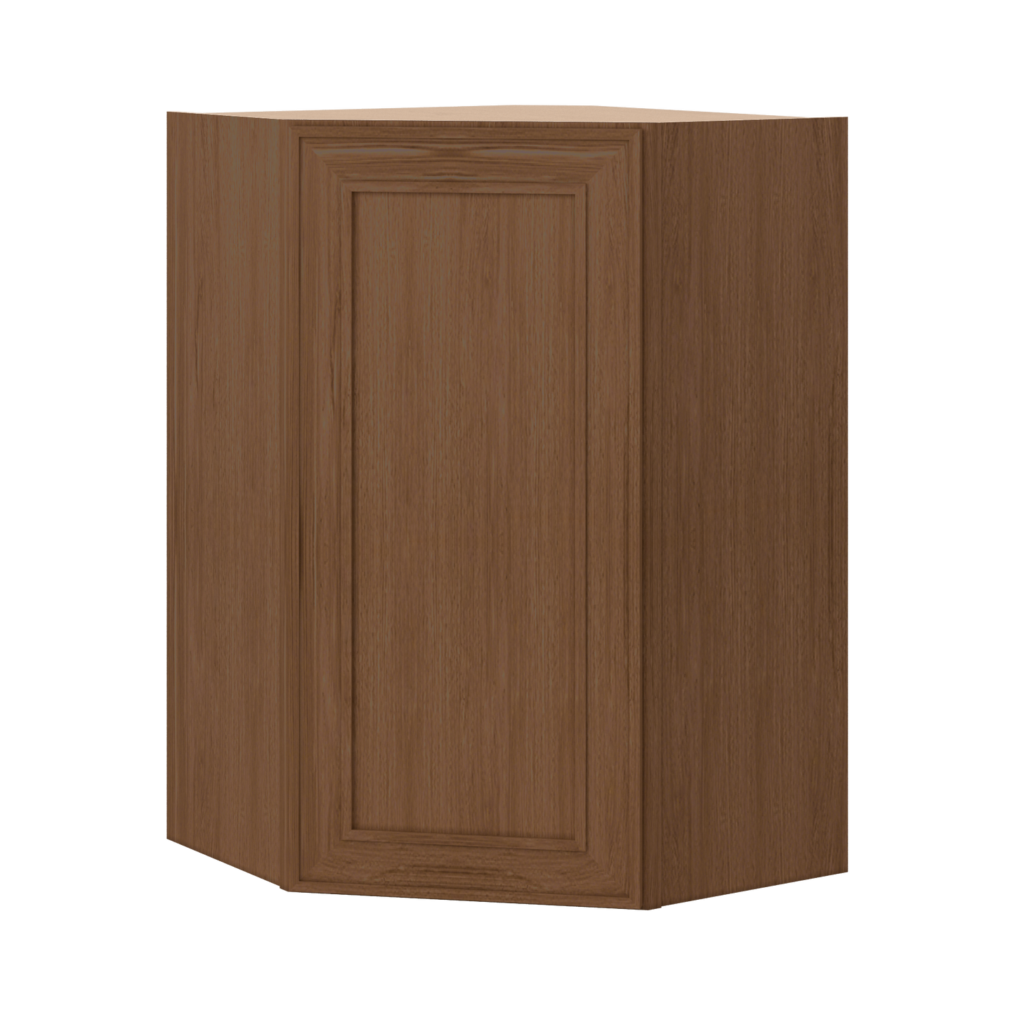 Diagonal Corner 24" Wide by 30", 36" & 42" Tall Elegant Craftsman Mocha Shaker 1-1/4" Overlay Wall Cabinet