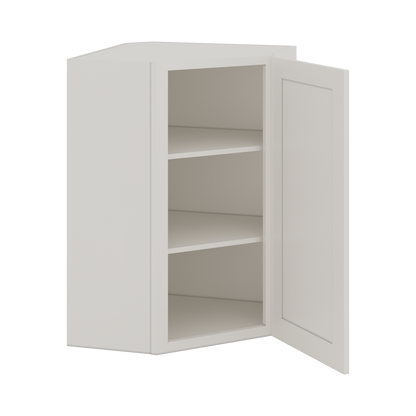 Diagonal Corner ICE White Shaker 1-1/4" Overlay Wall Cabinet 24" Wide by 30", 36" & 42" Tall CWS/CWB