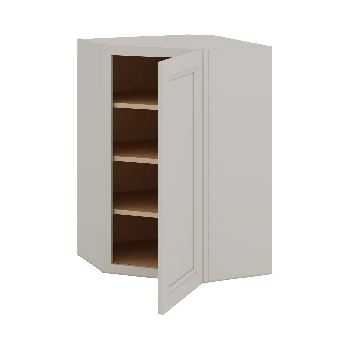 Diagonal Corner 27LGDS Laguna Gray Double Shaker Wall Cabinet 24" Wide by 30", 36" & 42" Tall