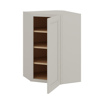 Diagonal Corner 27LGDS Laguna Gray Double Shaker Wall Cabinet 24" Wide by 30", 36" & 42" Tall