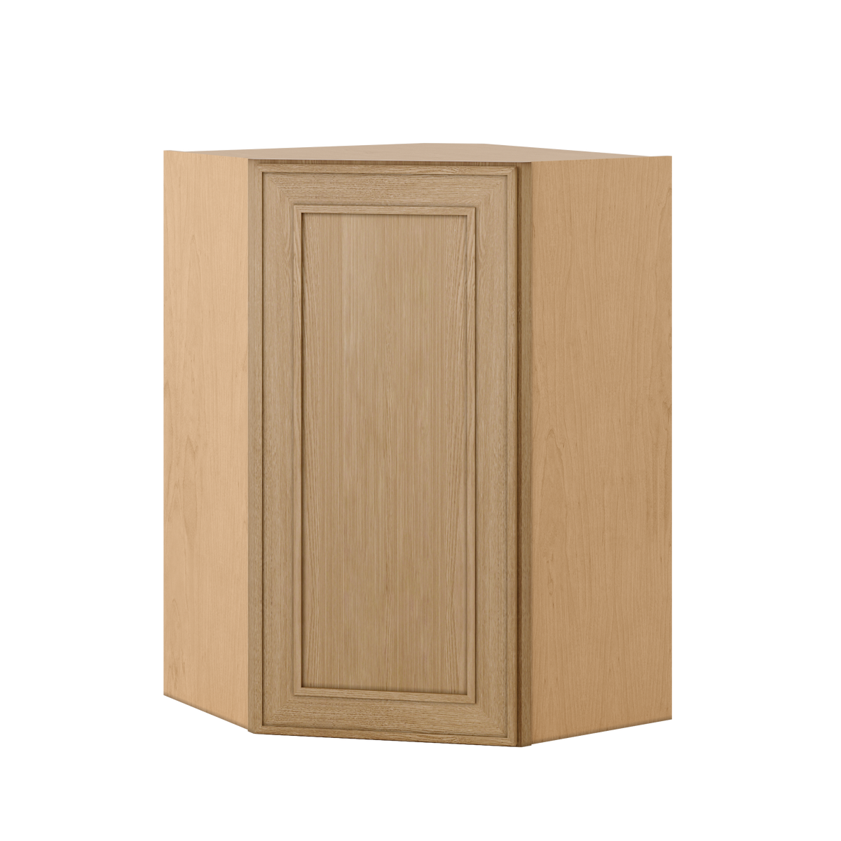 Natural oak elegant craftsman shaker diagonal corner wall 24"–42" rta kitchen cabinet – open view