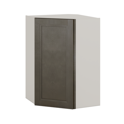 Diagonal Corner Huntington Cinder Double Shaker Wall Cabinet 24" Wide by 30", 36" & 42" Tall