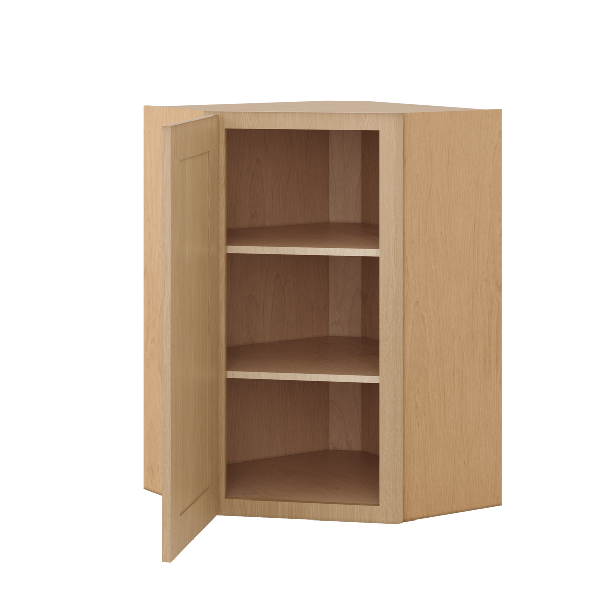 Natural oak elegant craftsman shaker diagonal corner wall 24"–42" rta kitchen cabinet – dimension diagram