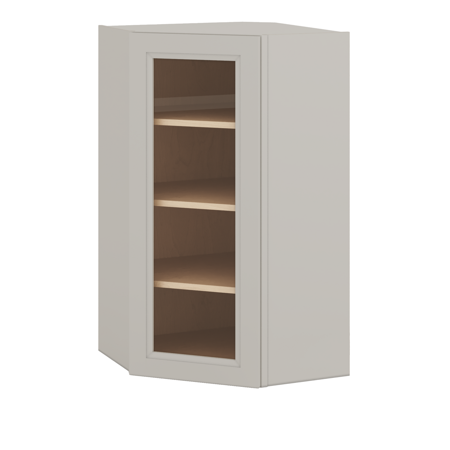 Diagonal Corner 27LGDS Laguna Gray Double Shaker Glass Ready Wall Cabinet 24" Wide by 30", 36" & 42" Tall