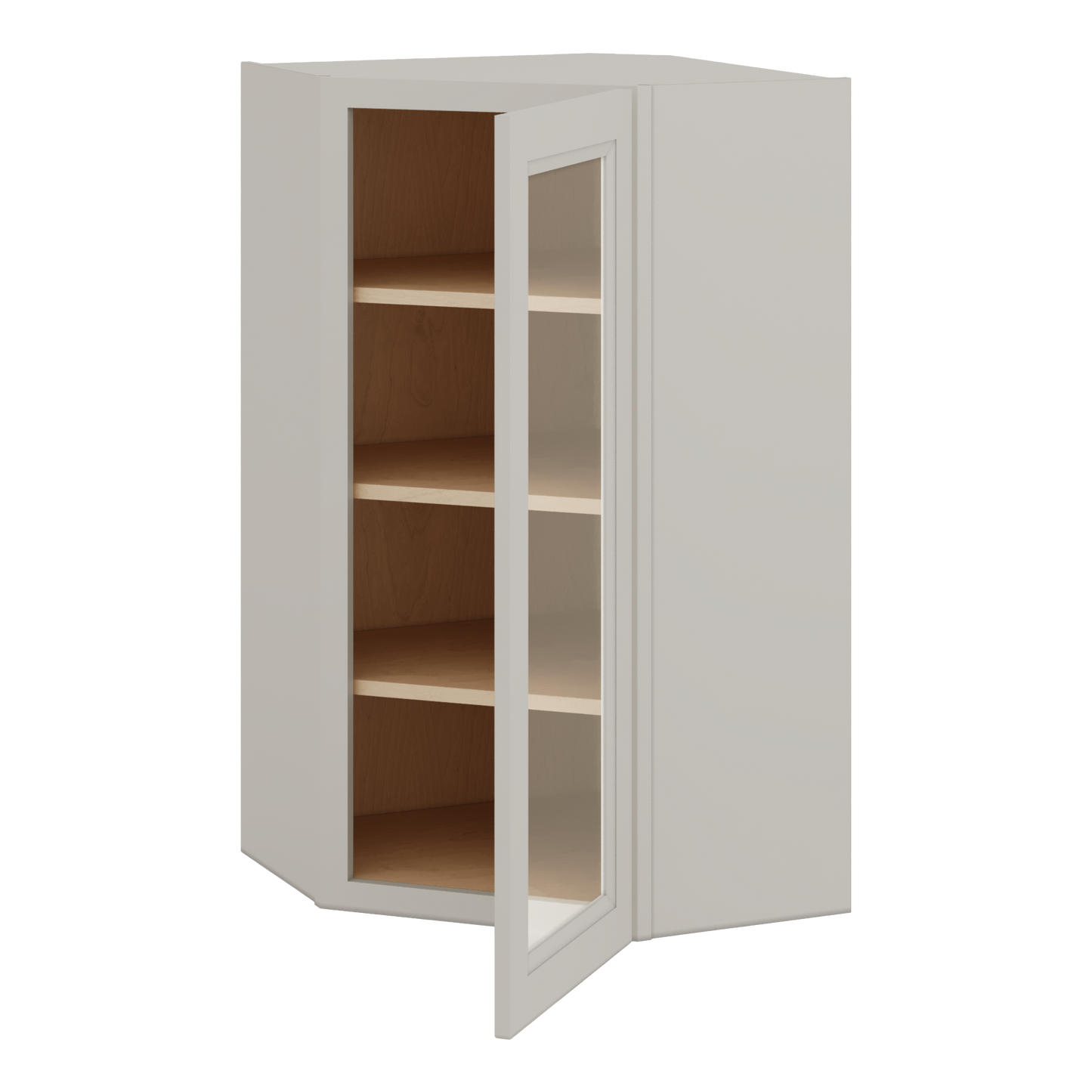 Diagonal Corner 27LGDS Laguna Gray Double Shaker Glass Ready Wall Cabinet 24" Wide by 30", 36" & 42" Tall