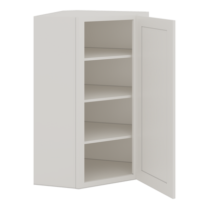 Diagonal Corner ICE White Shaker 1-1/4" Overlay Wall Cabinet 24" Wide by 30", 36" & 42" Tall CWS/CWB