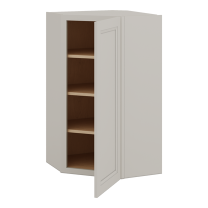Diagonal Corner 27LGDS Laguna Gray Double Shaker Wall Cabinet 24" Wide by 30", 36" & 42" Tall
