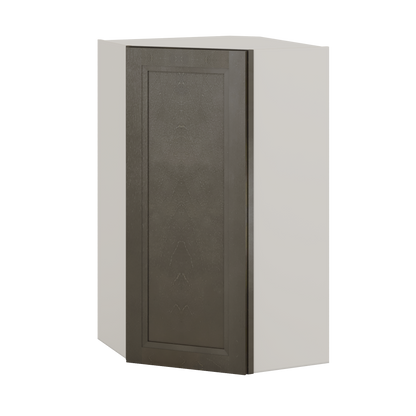 Diagonal Corner Huntington Cinder Double Shaker Wall Cabinet 24" Wide by 30", 36" & 42" Tall