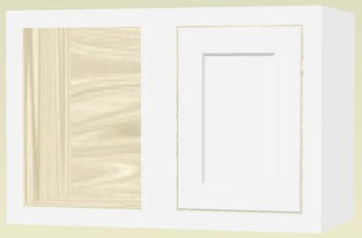 Custom Blind Corner Wall Inset Cabinet 27" Wide by 9", 12" 15", 18", 21", 24", 27", 30", 33", 36", 39  and 42" Tall