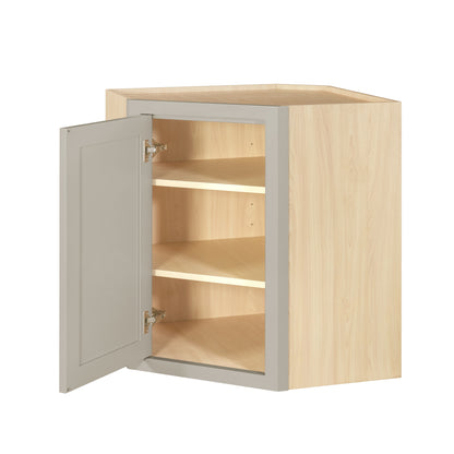 Diagonal Corner Tuscan Gray Inset Shaker Wall Cabinet - Single Door
