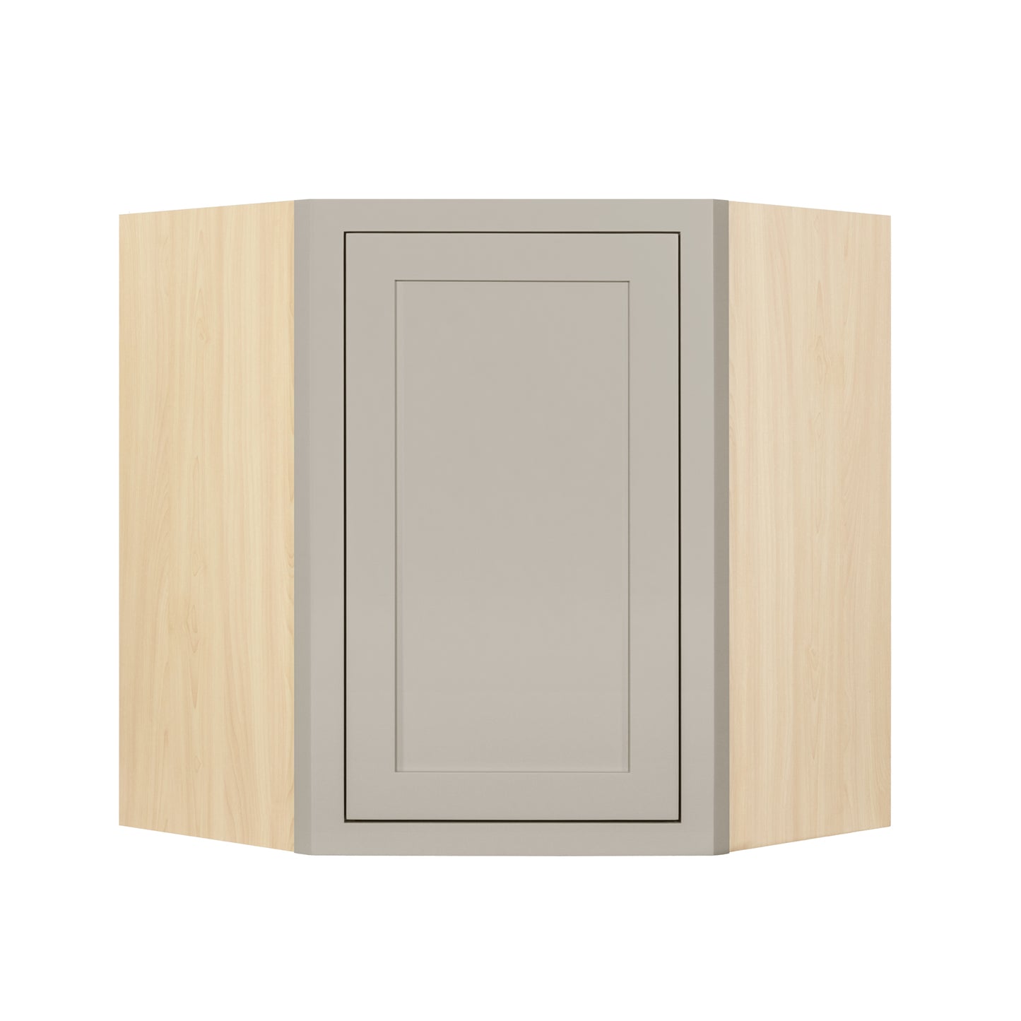 Diagonal Corner Tuscan Gray Inset Shaker Wall Cabinet - Single Door