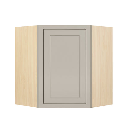 Diagonal Corner Tuscan Gray Inset Shaker Wall Cabinet - Single Door