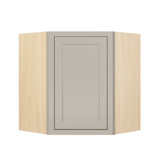 Diagonal Corner Tuscan Gray Inset Shaker Wall Cabinet - Single Door