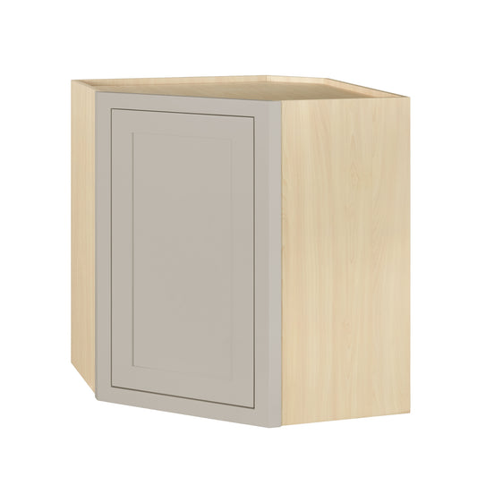 Diagonal Corner Tuscan Gray Inset Shaker Wall Cabinet - Single Door