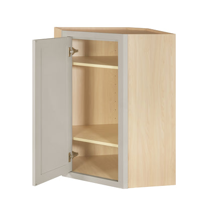 Diagonal Corner Tuscan Gray Inset Shaker Wall Cabinet - Single Door