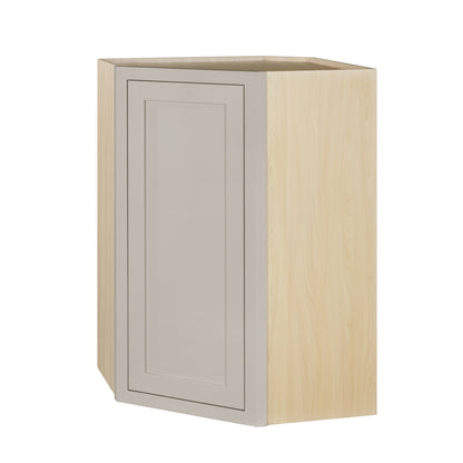 Diagonal Corner Tuscan Gray Inset Shaker Wall Cabinet - Single Door