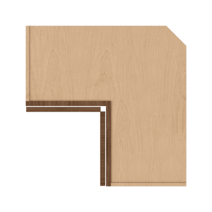 Easy Reach Corner 24" Wide by 30", 36" & 42" Tall Elegant Craftsman Mocha Shaker 1-1/4" Overlay Wall Cabinet