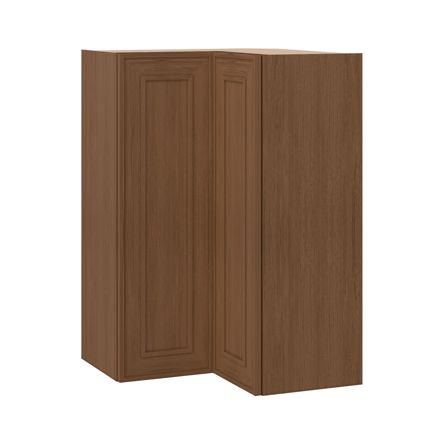 Easy Reach Corner 24" Wide by 30", 36" & 42" Tall Elegant Craftsman Mocha Shaker 1-1/4" Overlay Wall Cabinet