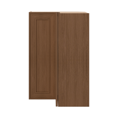 Easy Reach Corner 24" Wide by 30", 36" & 42" Tall Elegant Craftsman Mocha Shaker 1-1/4" Overlay Wall Cabinet