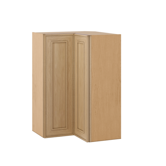 Easy Reach Corner 24" Wide by 30", 36" & 42" Tall Elegant Oak Craftsman Shaker 1-1/4" Overlay Wall Cabinet