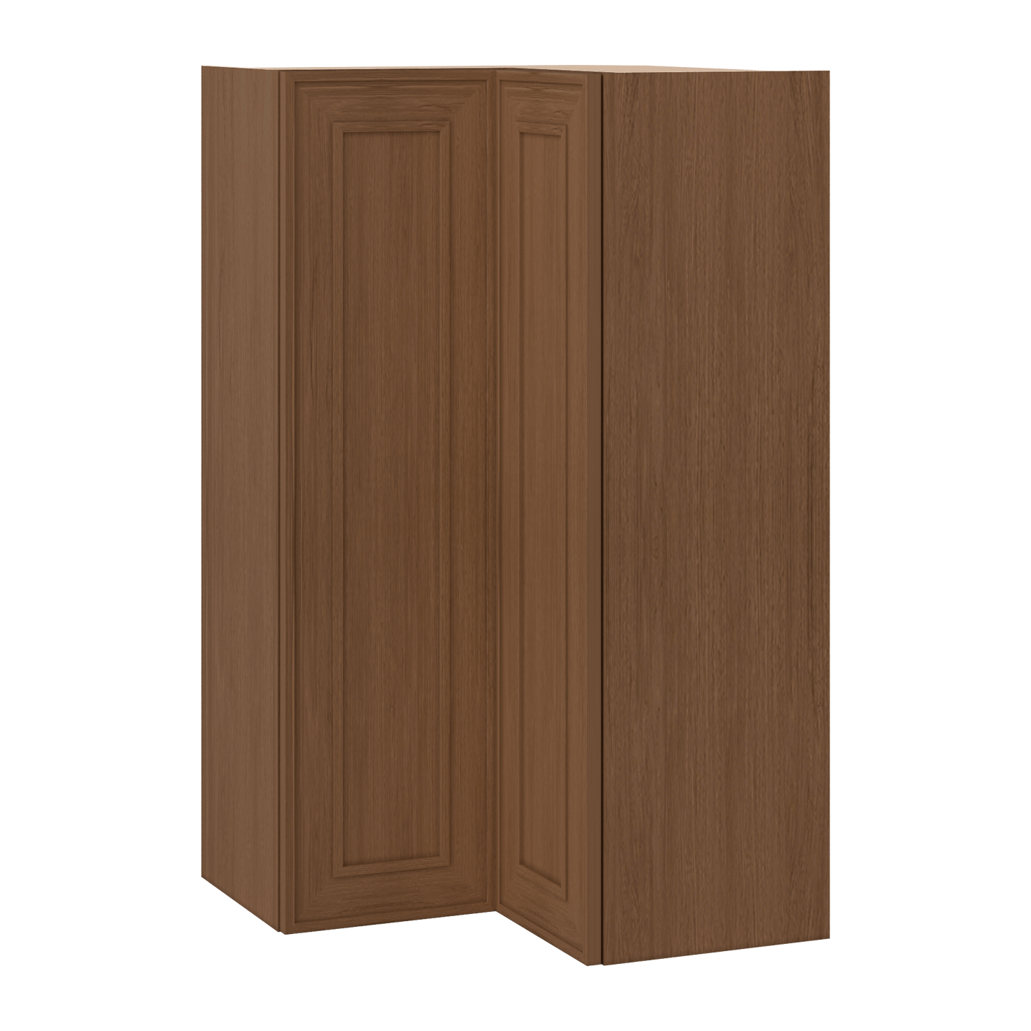 Easy Reach Corner 24" Wide by 30", 36" & 42" Tall Elegant Craftsman Mocha Shaker 1-1/4" Overlay Wall Cabinet
