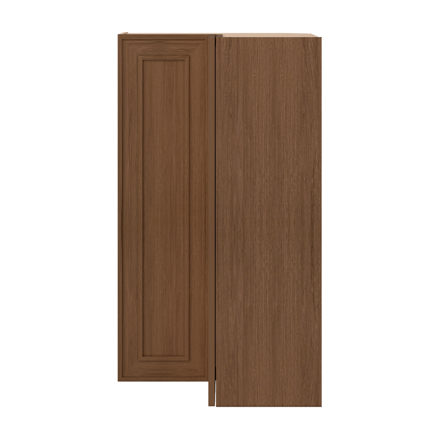 Easy Reach Corner 24" Wide by 30", 36" & 42" Tall Elegant Craftsman Mocha Shaker 1-1/4" Overlay Wall Cabinet