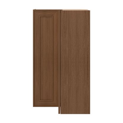 Easy Reach Corner 24" Wide by 30", 36" & 42" Tall Elegant Craftsman Mocha Shaker 1-1/4" Overlay Wall Cabinet